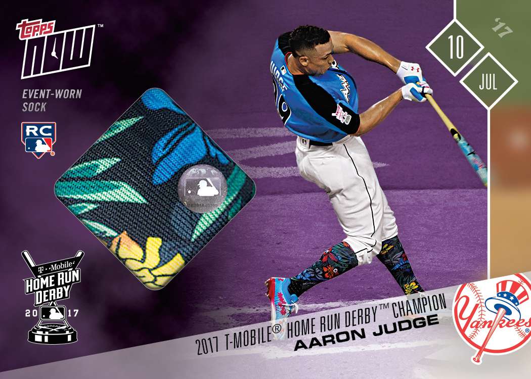Sock Relic # to 25 - Aaron Judge - 2017 T-Mobile Home Run Derby Champion - TOPPS NOW