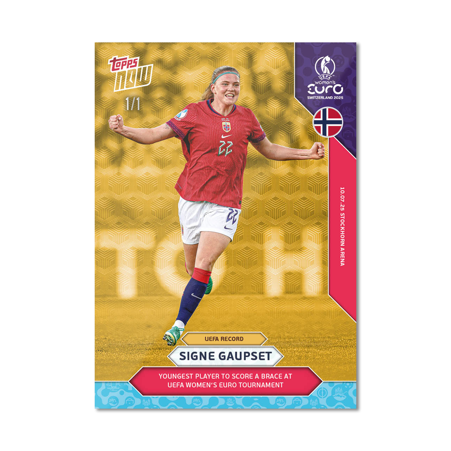 Signe Gaupset - UEFA Women’s EURO 2025™ Topps NOW - Card 15 - PR: 198 - Image 2