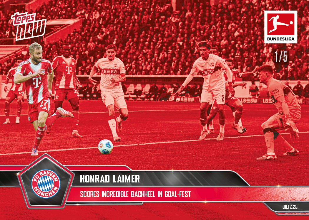 Konrad Laimer - 2025-26 Bundesliga Topps NOW - Card 74 - PR: 299 - Image 3