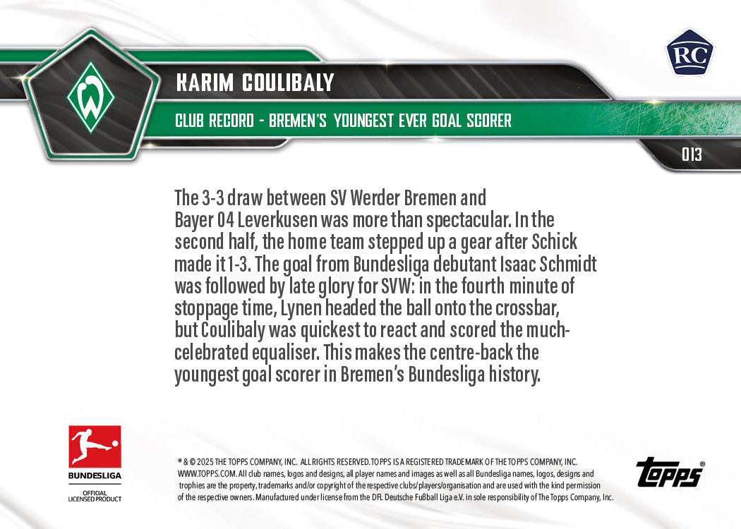 Karim Coulibaly - 2025-26 Bundesliga Topps NOW - Card 13 - PR: 480 - Image 7