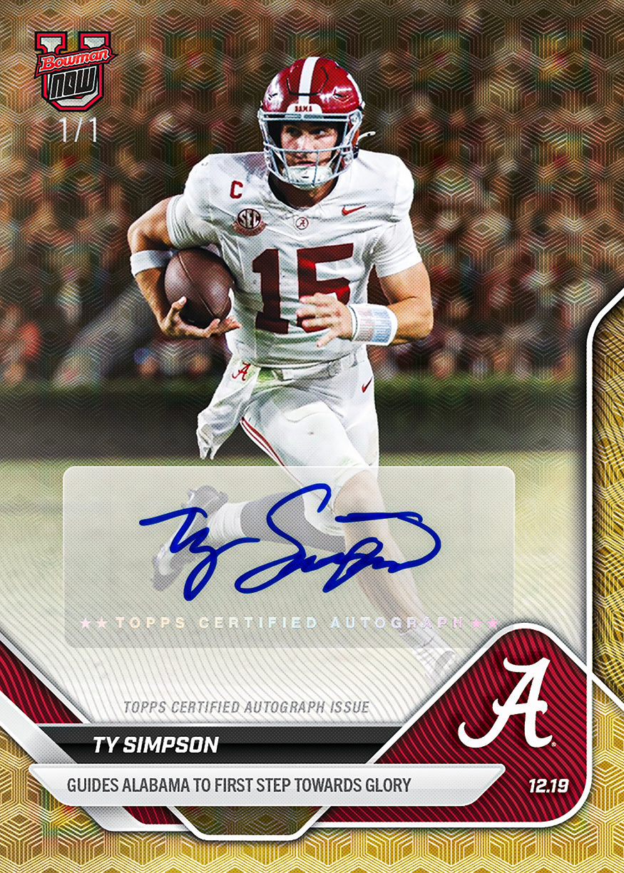 Ty Simpson - 2025-26 Bowman U NOW Football - Card 61 - PR: 695 - Image 2