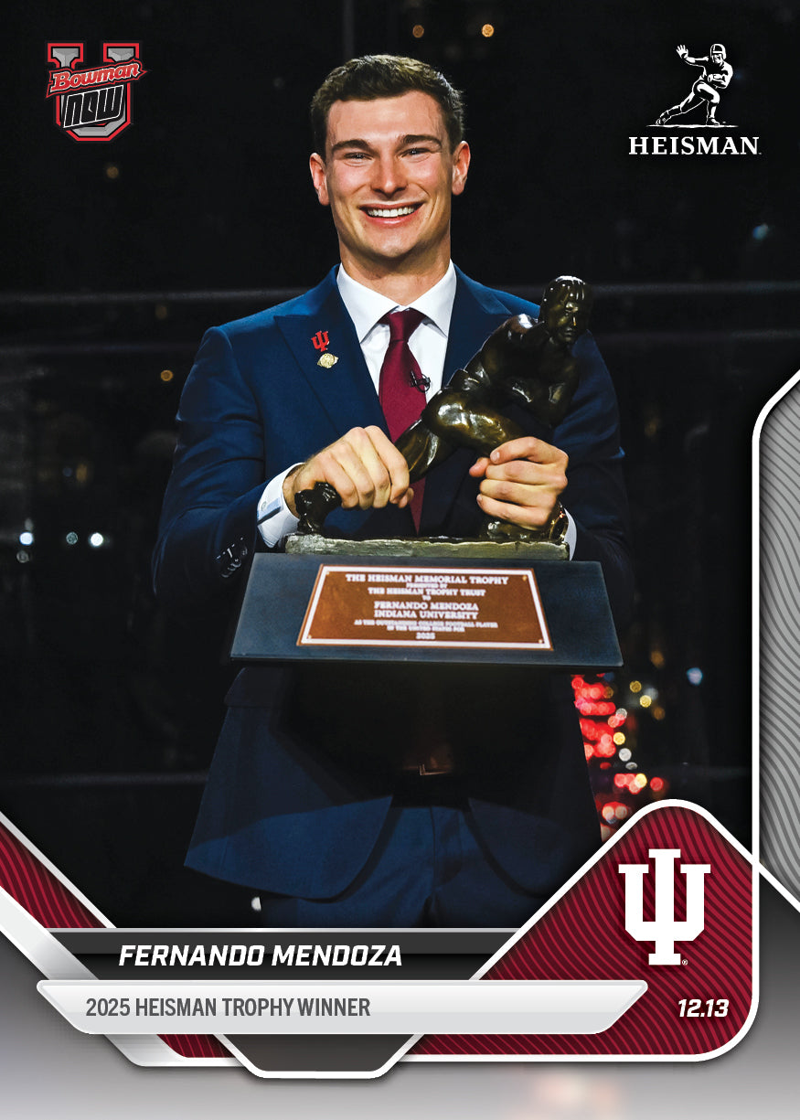 Fernando Mendoza – 2025-26 Bowman U NOW Football – Heisman Trophy Winner – Card 60 - PR: 14052 - Image 3