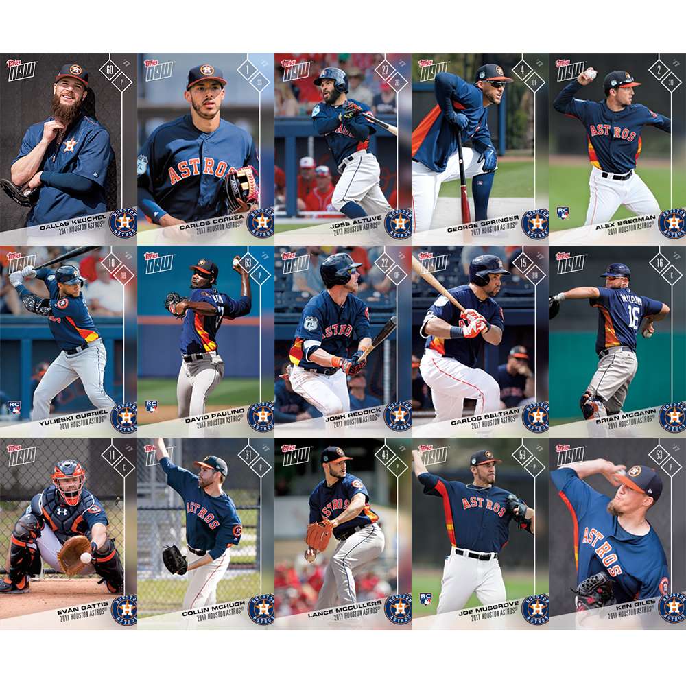 2017 Houston Astros TOPPS NOW Road To Opening Day 15-Card Team Set - Print Run: 37 Sets