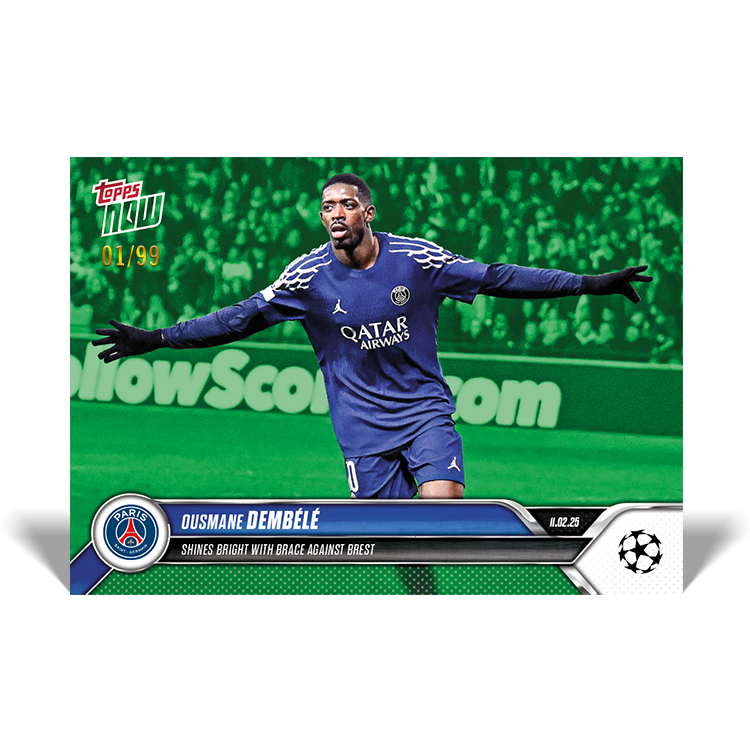 Ousmane Dembélé - Shines bright with brace against Brest - 24/25 UCL Topps NOW Card 99 - PR: 98 - Image 5