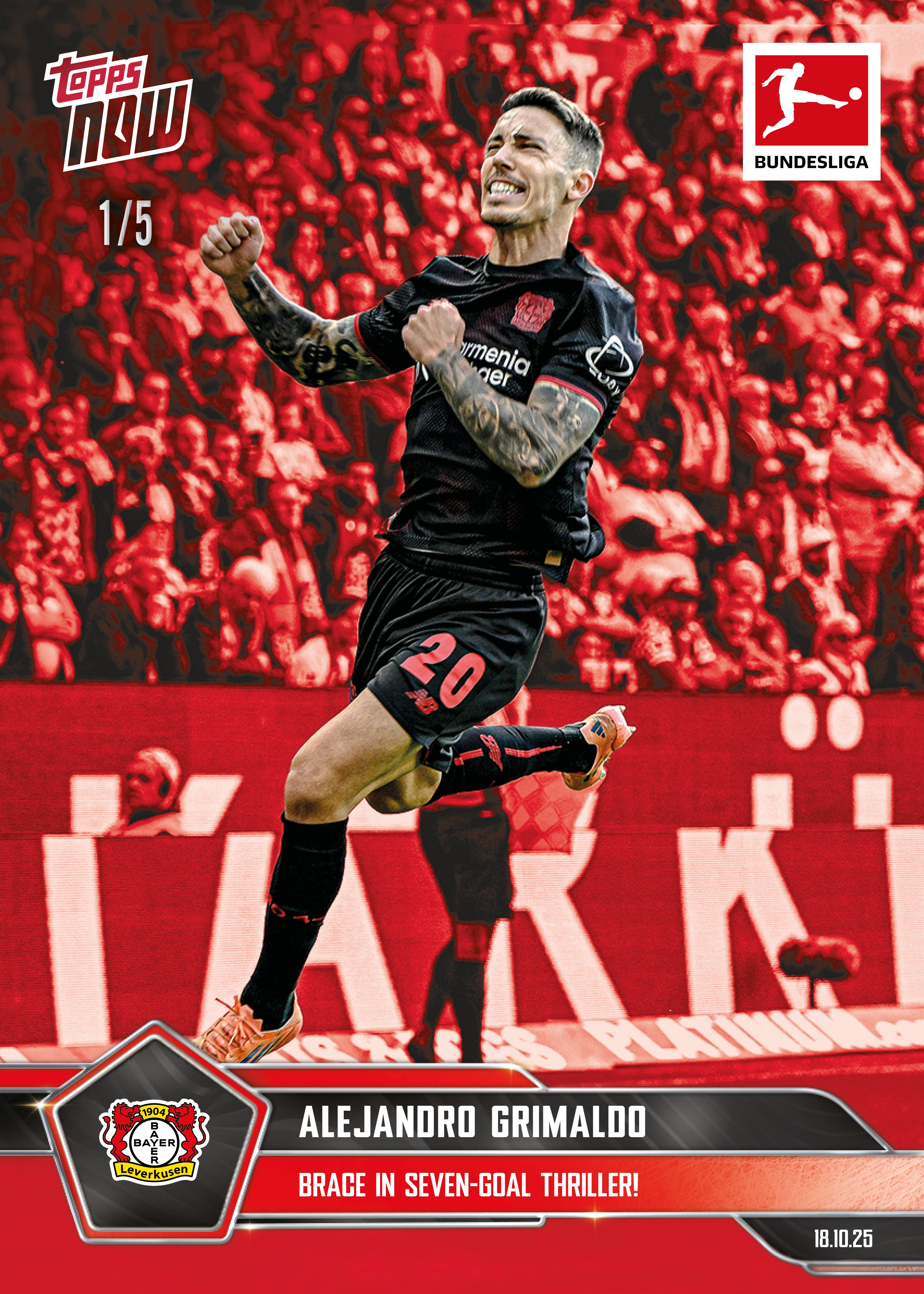 Alejandro Grimaldo - 2025-26 Bundesliga Topps NOW - Card 42 - PR: 115 - Image 3
