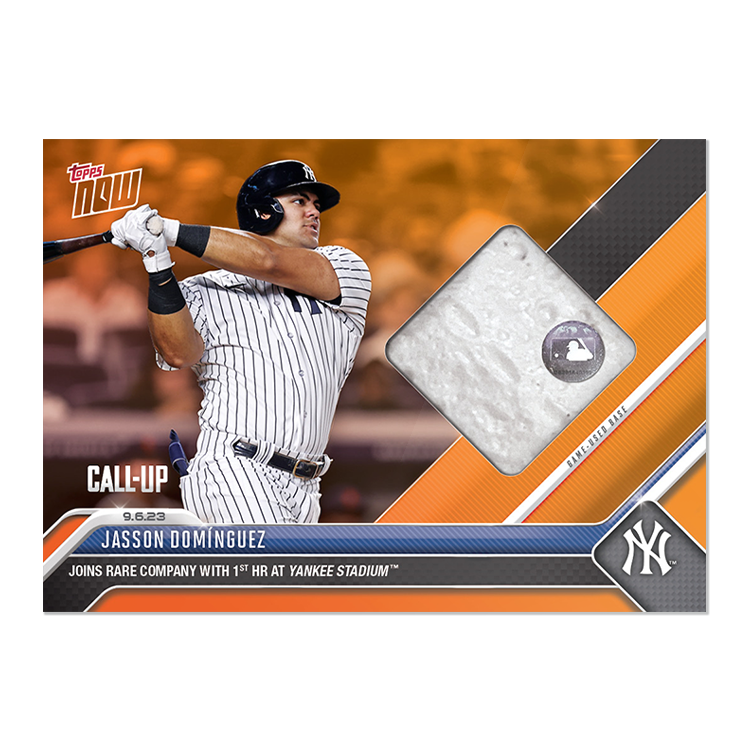 Game-used Base Relic # to 99 or Lower - Jasson Domínguez - 2023 MLB TOPPS NOW Card 827 - Image 8