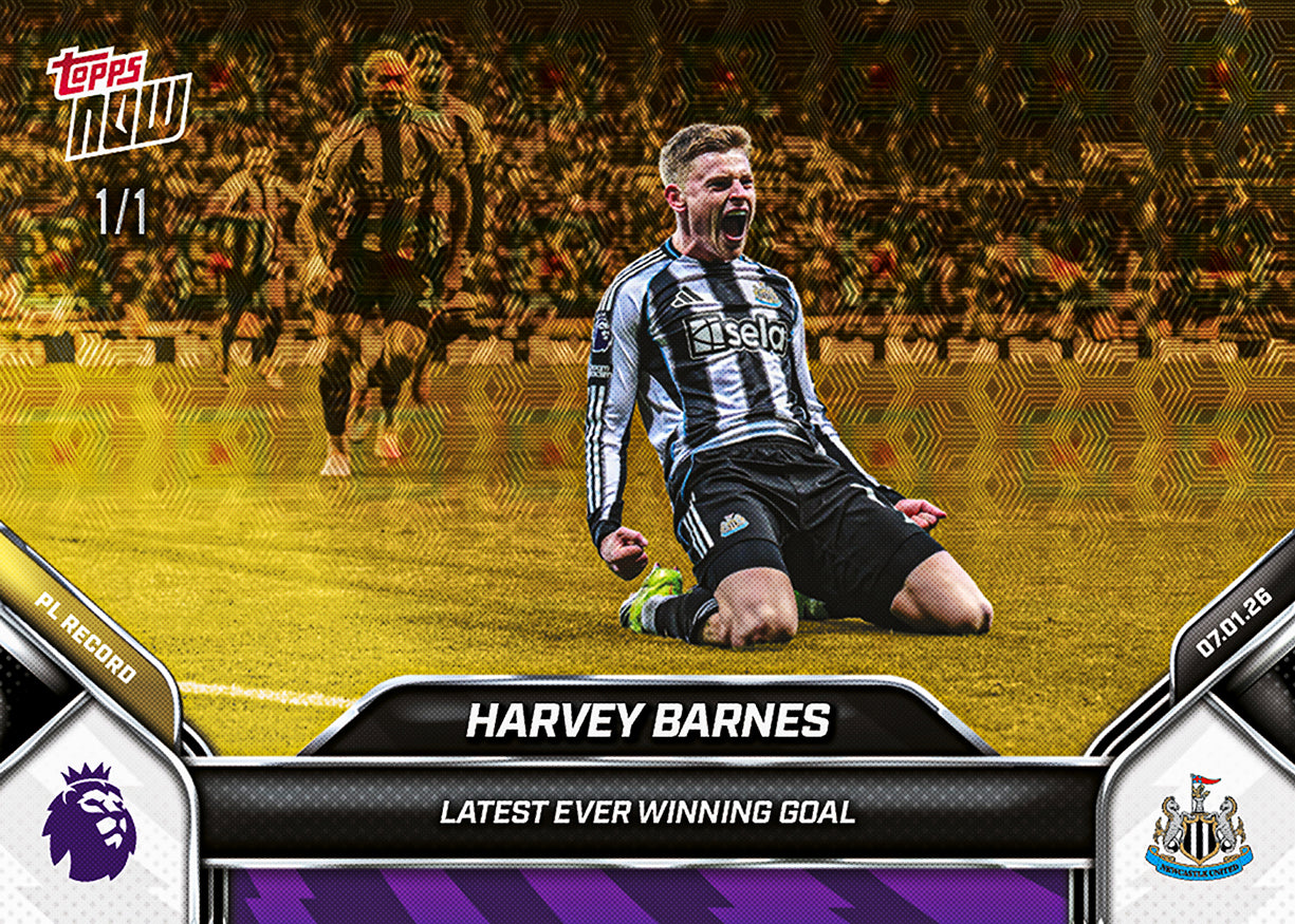 Harvey Barnes - 2025-26 Premier League Topps NOW - Card 106 - PR: 451 - Image 2