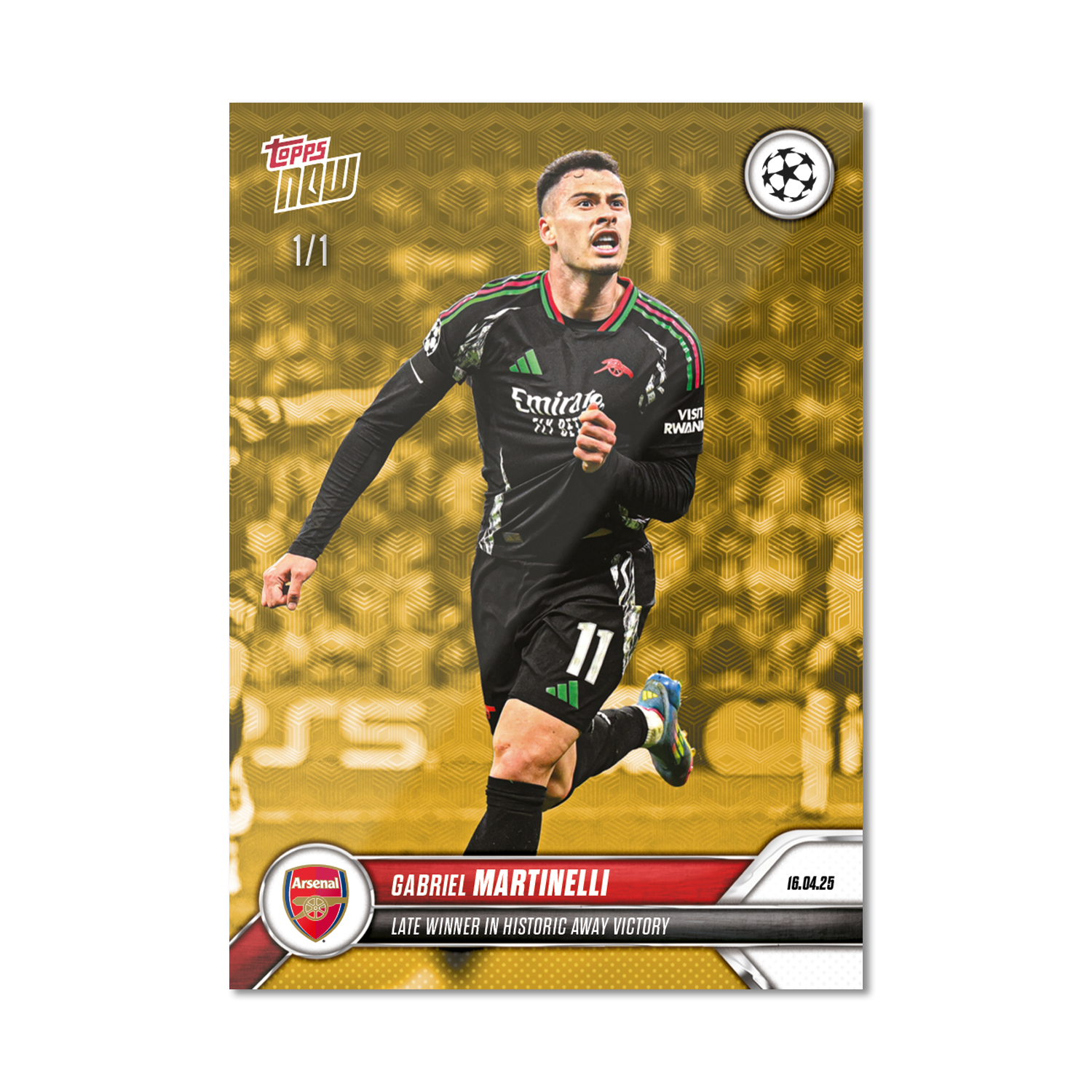 Gabriel Martinelli - 2024-25 UCL Topps NOW - Card 144 - PR: 590 - Image 2