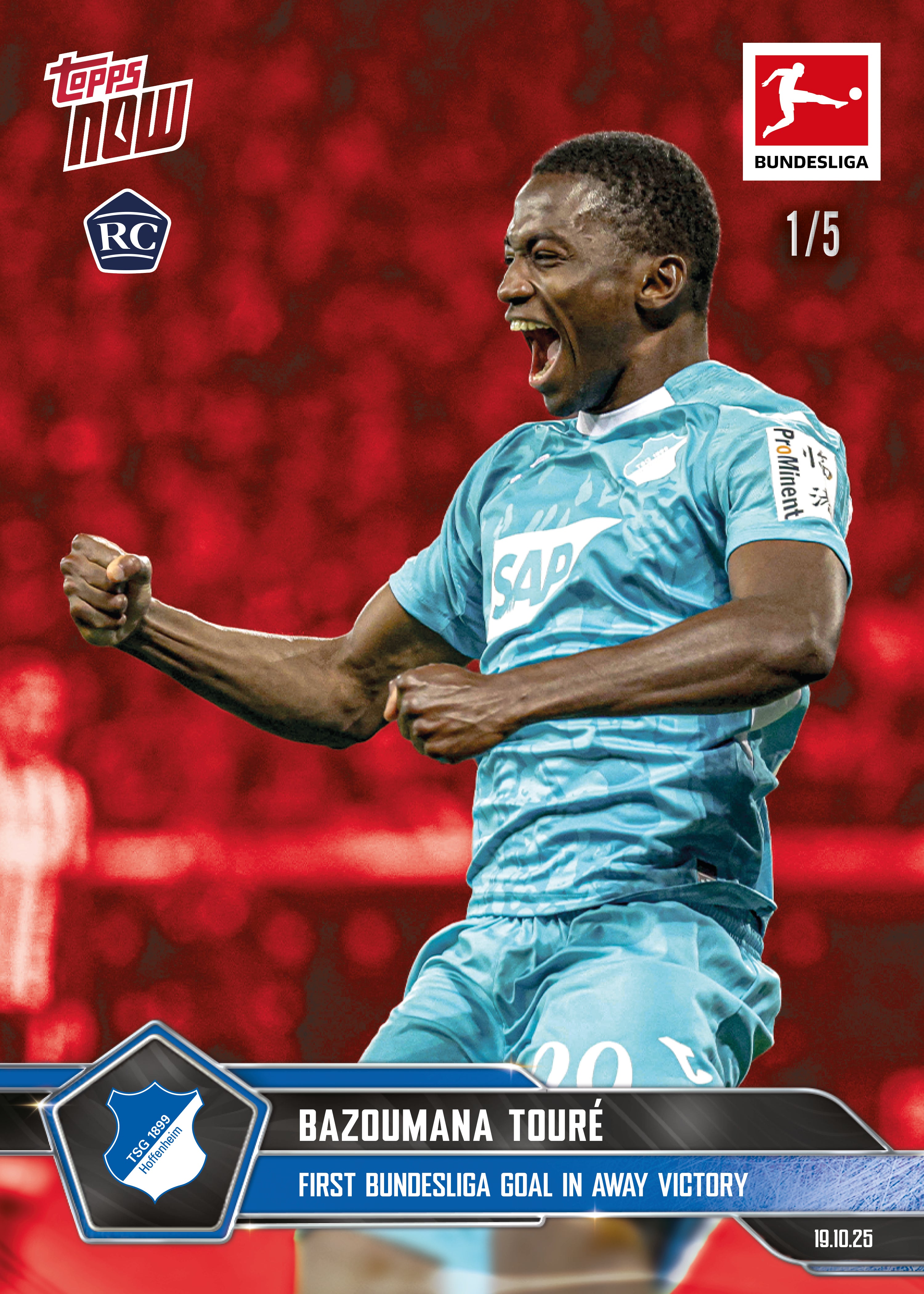 Bazoumana Touré - 2025-26 Bundesliga Topps NOW - Card 46 - PR: 337 - Image 3