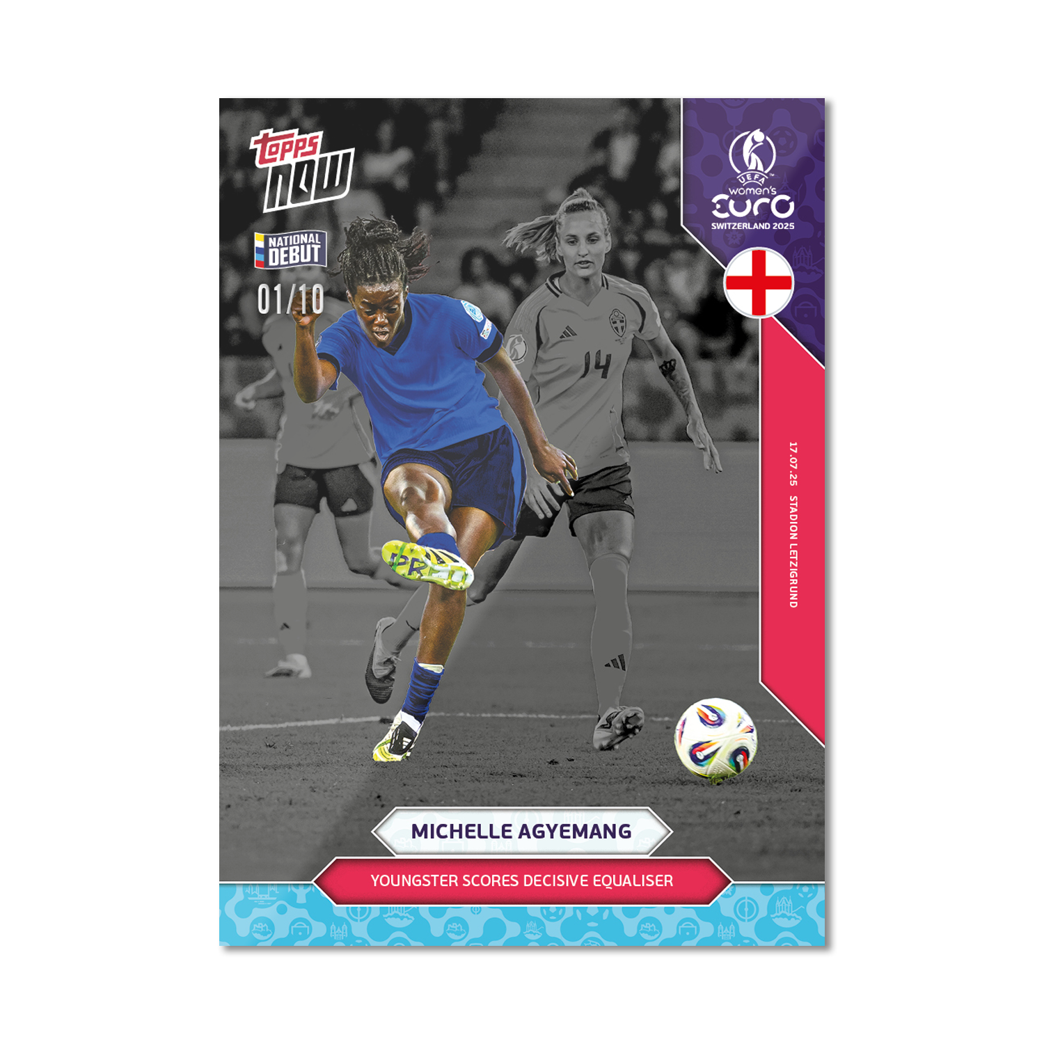 Michelle Agyemang - UEFA Women’s EURO 2025™ Topps NOW - Card 22 - PR: 254 - Image 4