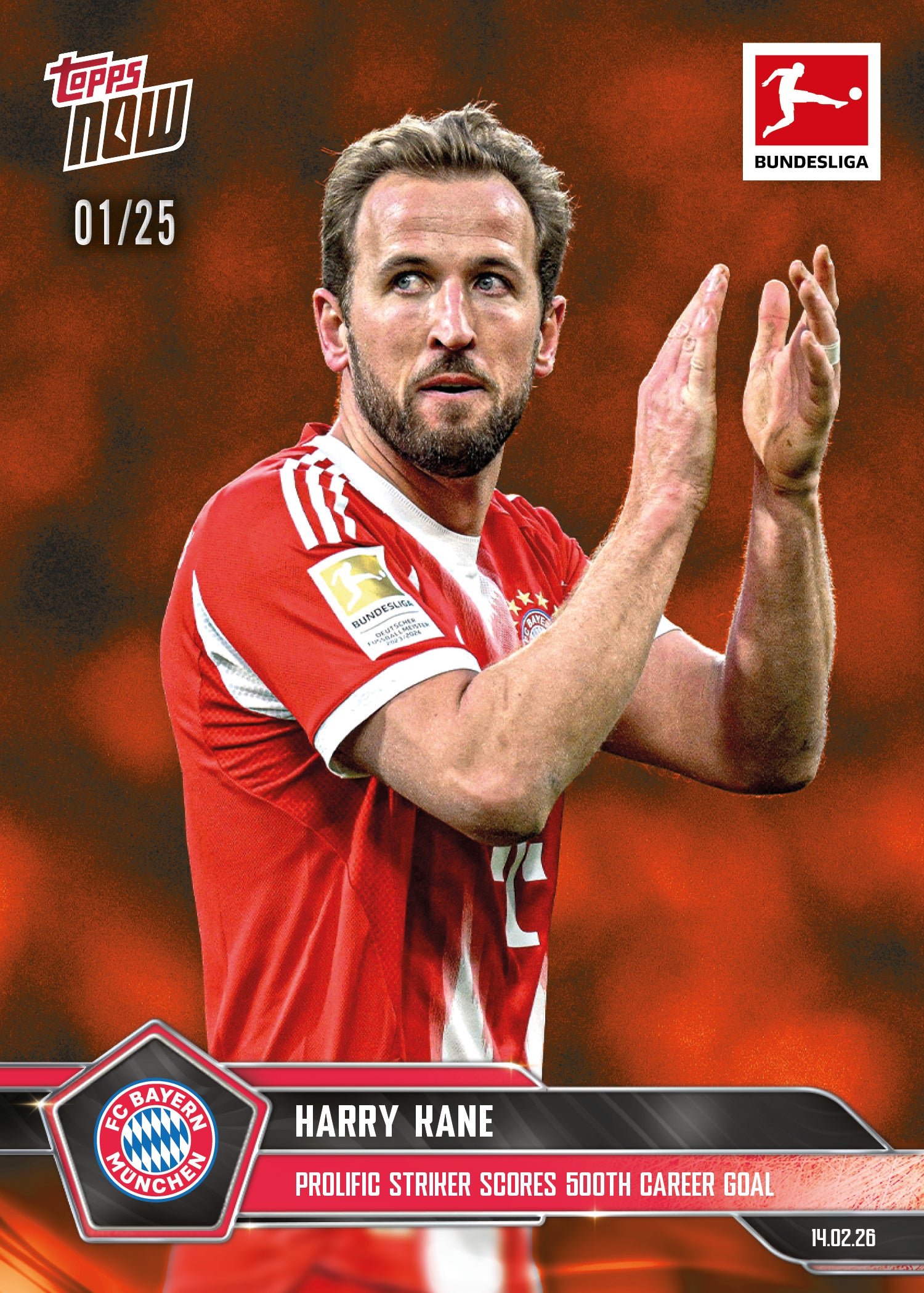 Harry Kane - 2025-26 Bundesliga Topps NOW - Card 125 - PR: 1349 - Image 6
