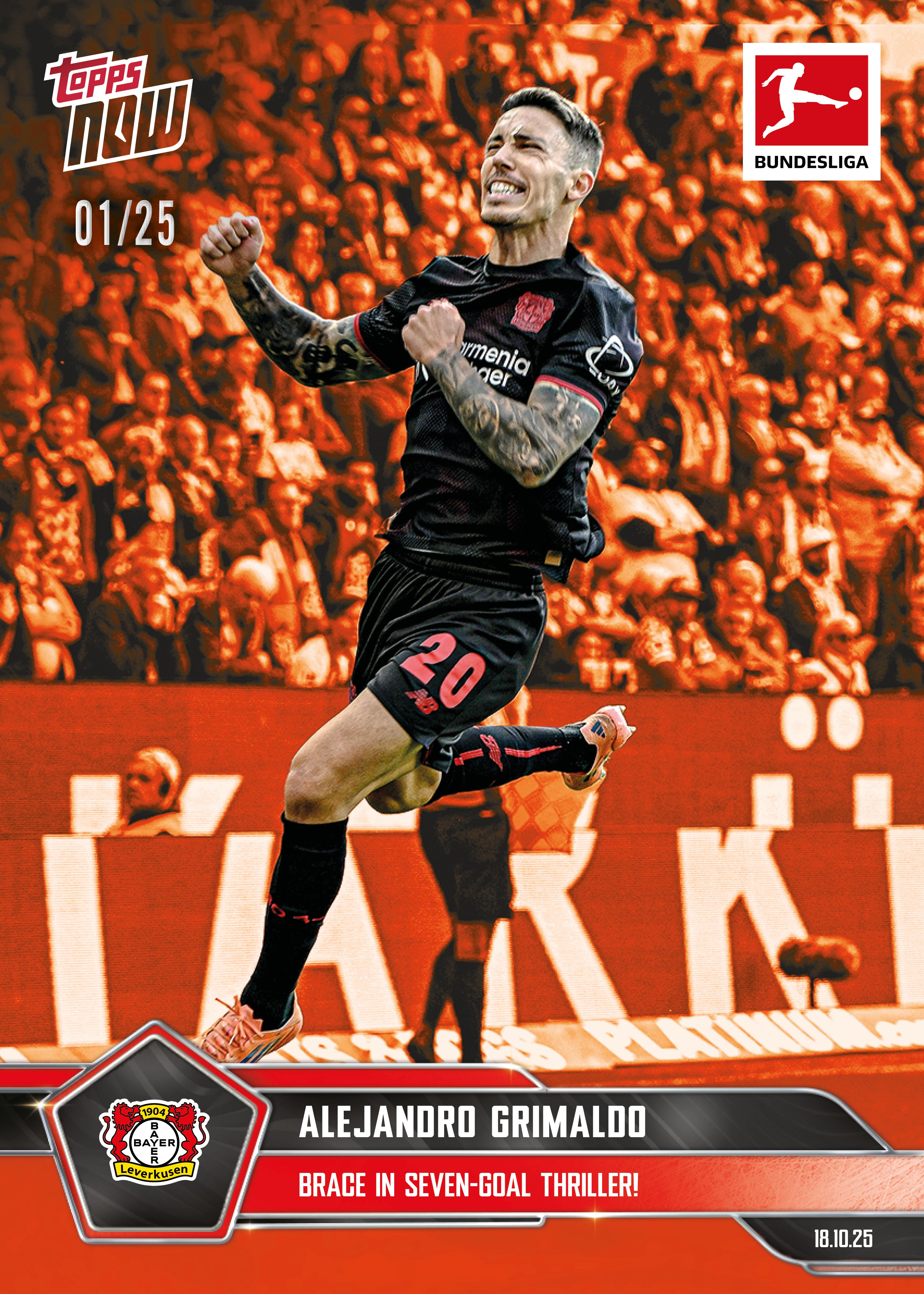 Alejandro Grimaldo - 2025-26 Bundesliga Topps NOW - Card 42 - PR: 115 - Image 5