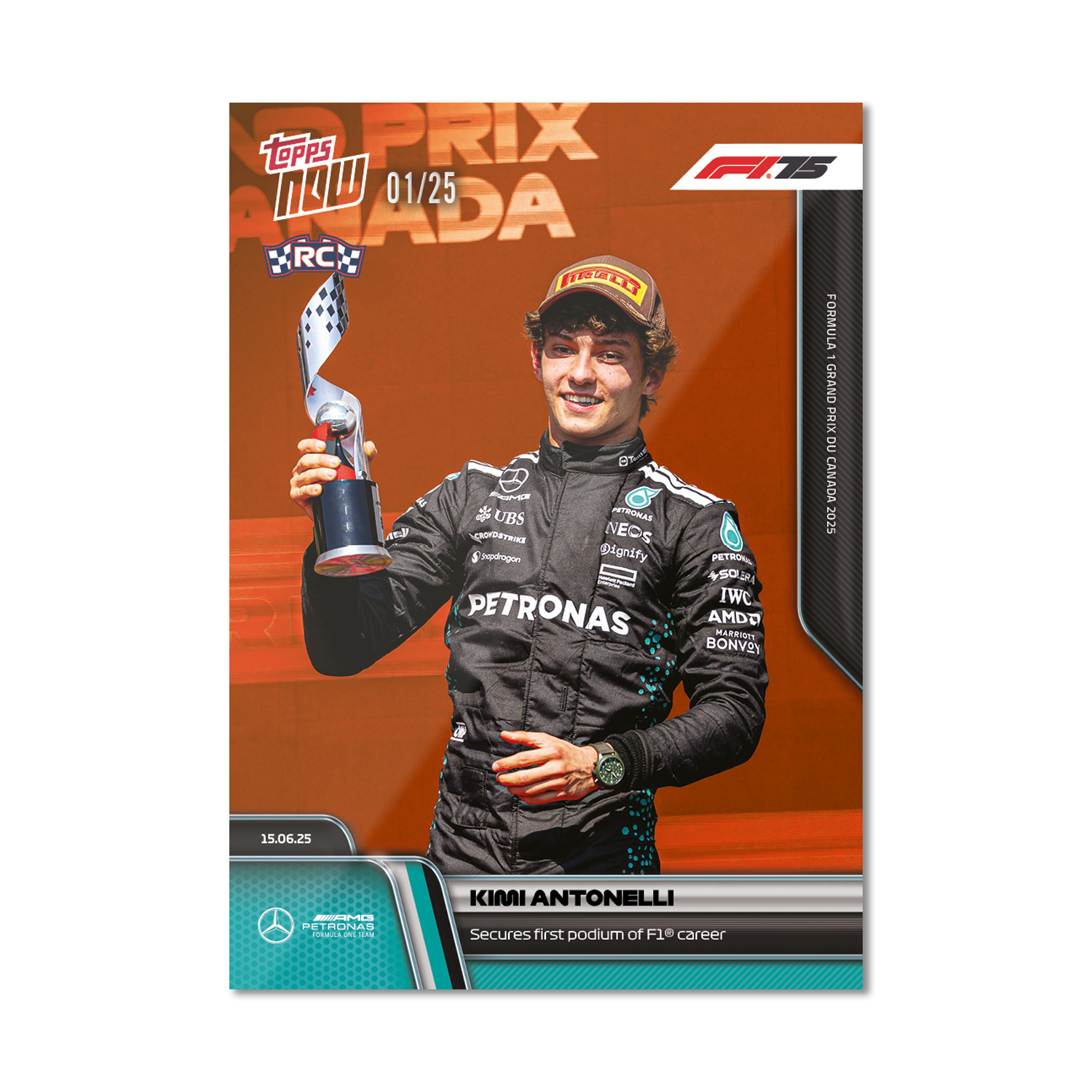 Kimi Antonelli - 2025 Formula 1 Topps NOW - Card 45 - PR: 9978 - Image 5