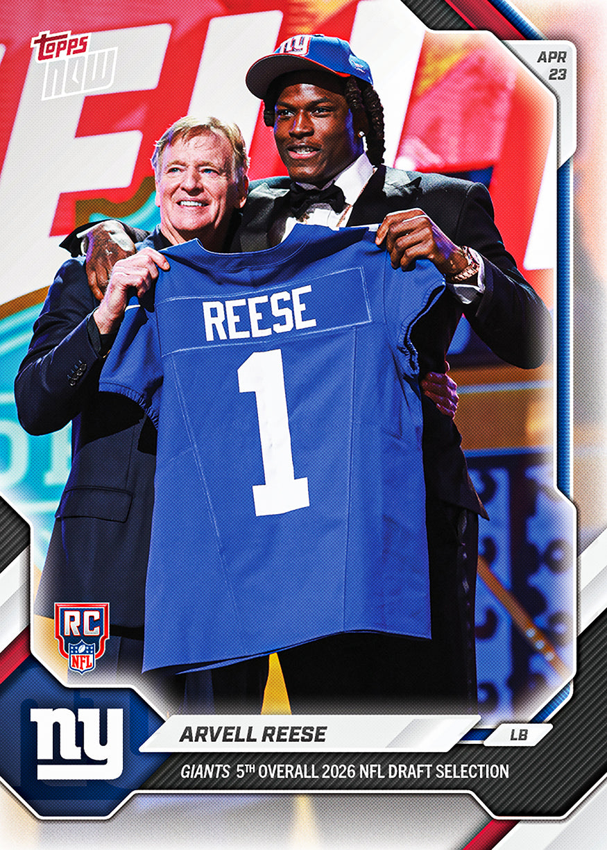 Arvell Reese - 2026 NFL Topps NOW - Card AREE - PR: 3931