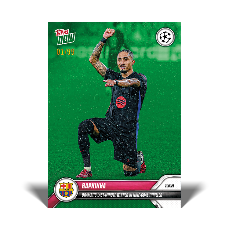 Raphinha - Dramatic last-minute winner in nine-goal thriller - 24/25 UCL Topps NOW Card 74 - PR: 647 - Image 4