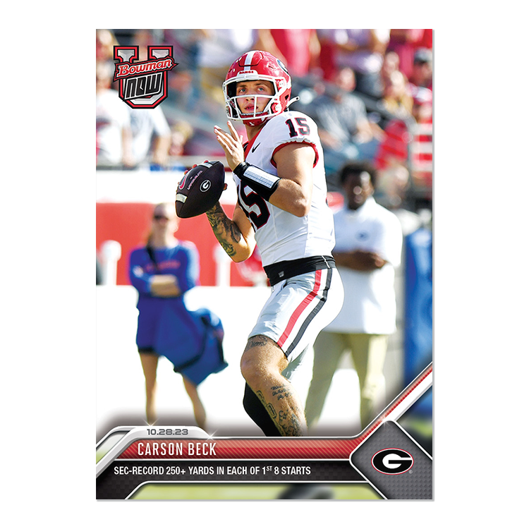 Carson Beck - 2023 Bowman U NOW Football Card 20 - PR: 1001