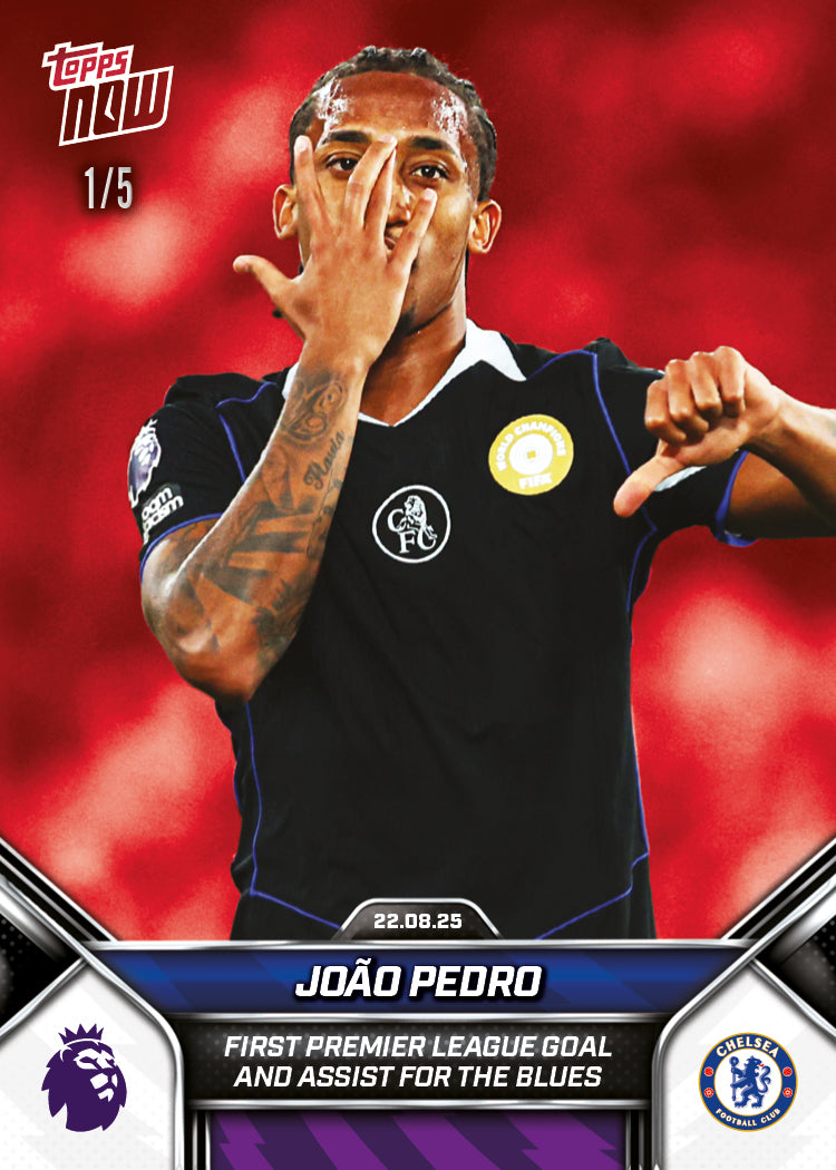 João Pedro - 2025-26 Premier League Topps NOW - Card 7 - PR: 1073 - Image 3