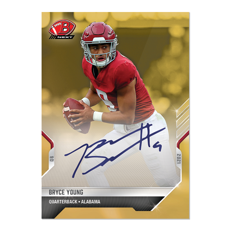 On-Card Auto # to 1 - Bryce Young - 2021 Bowman NEXT TOPPS NOW Football Card 3F