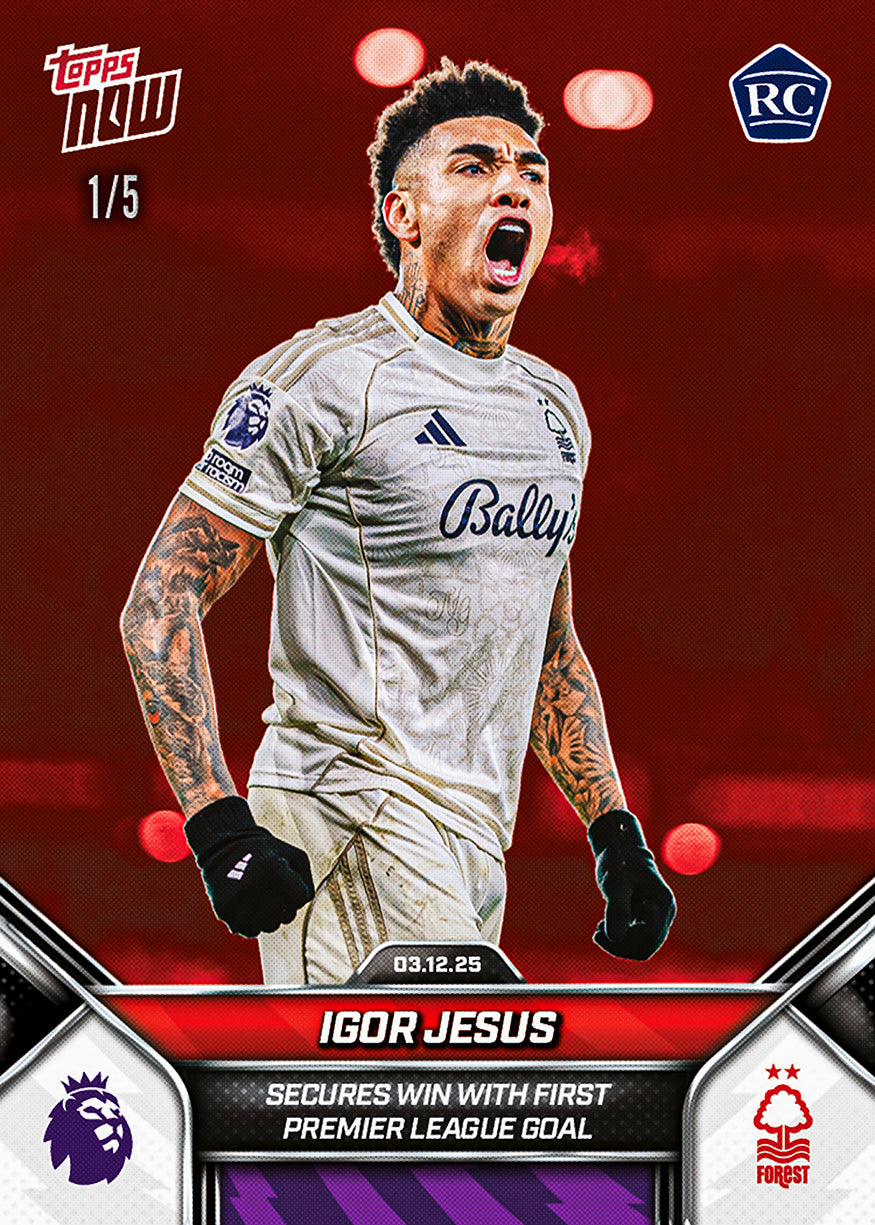 Igor Jesus - 2025-26 Premier League Topps NOW - Card 73 - PR: 423 - Image 3