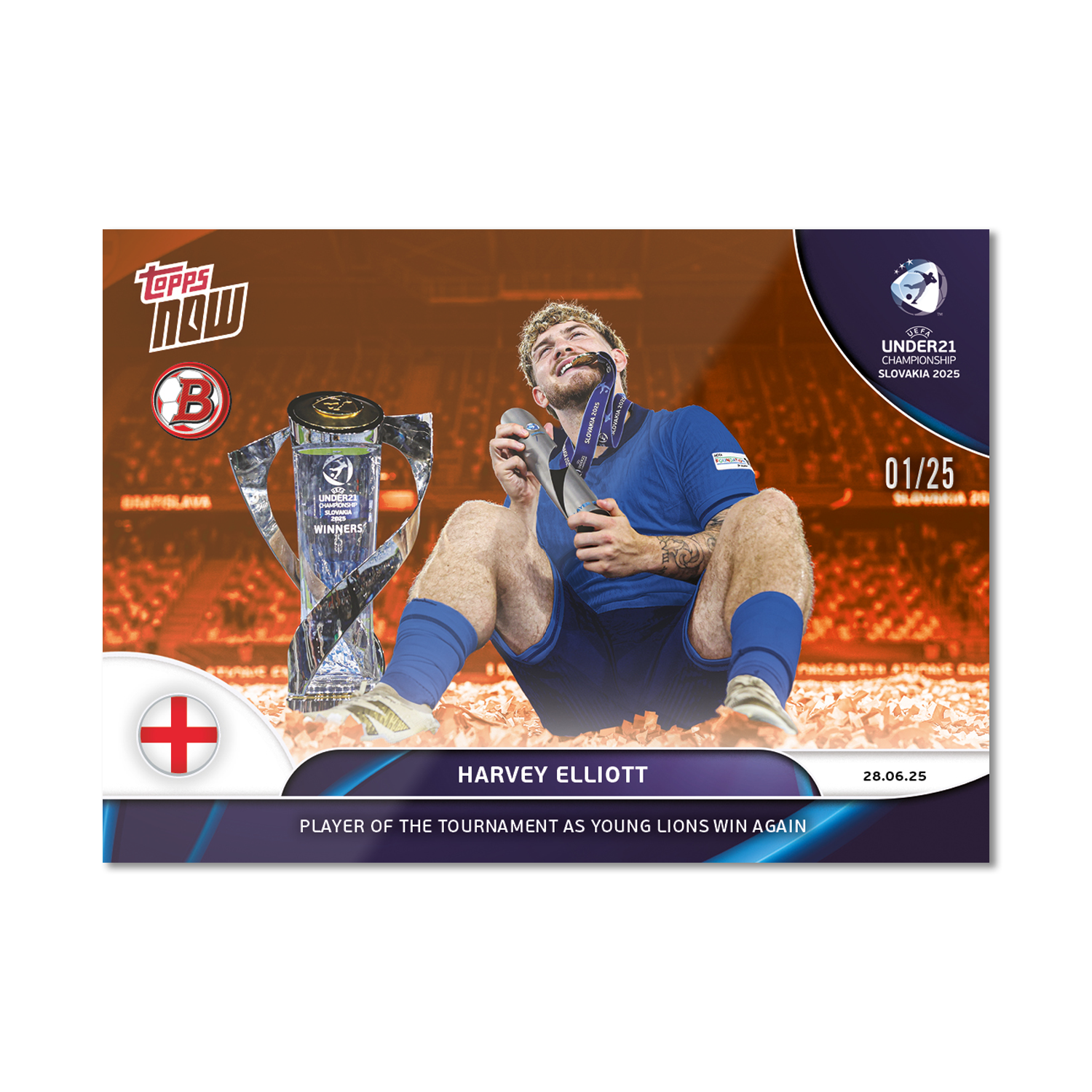Harvey Elliott - 2025 UEFA Euro U-21 Topps NOW - Card 12 - PR: 433 - Image 5