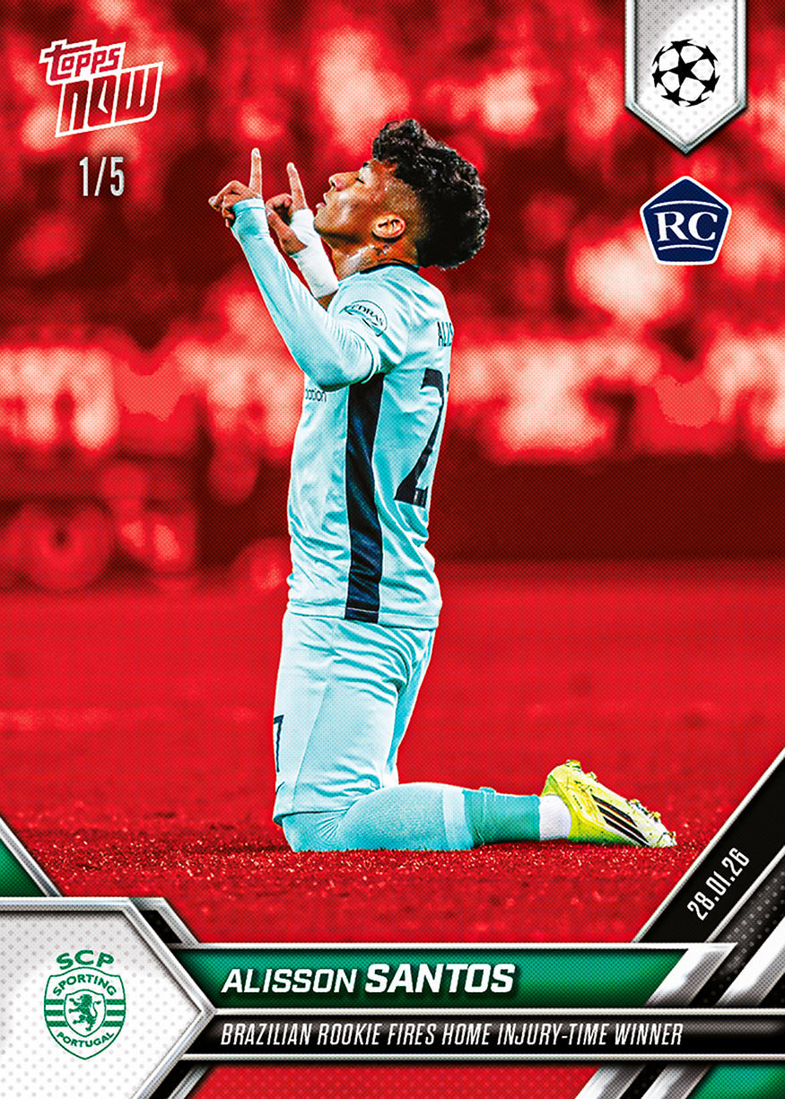 Alisson Santos - 2025-26 UCL Topps NOW - Card 84 - PR: 477 - Image 3