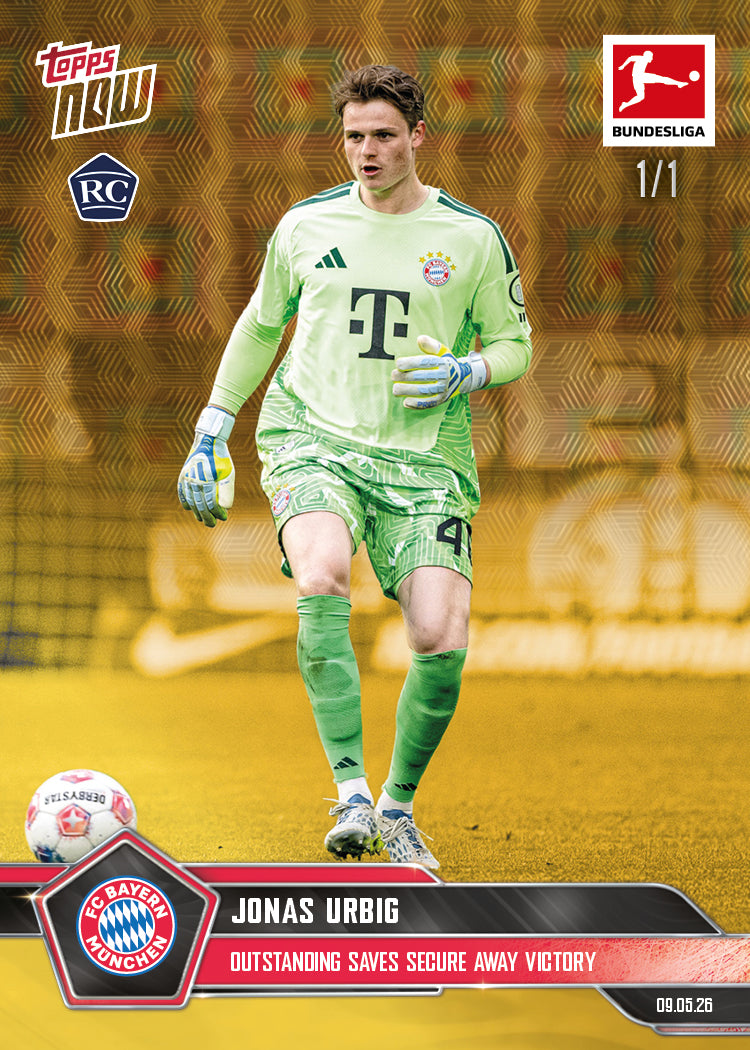 Jonas Urbig - 2025-26 Bundesliga Topps NOW - Card 190 - PR: 1198 - Image 2
