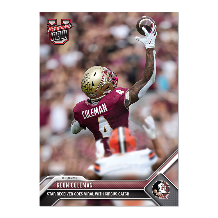 Keon Coleman - 2023 Bowman U NOW Football Card 15 - PR: 1088