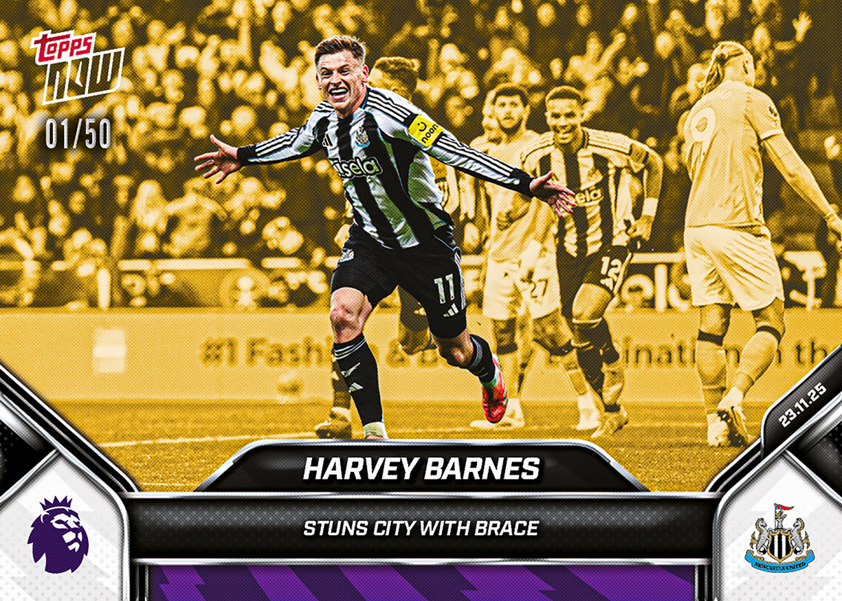 Harvey Barnes - 2025-26 Premier League Topps NOW - Card 62 - PR: 256 - Image 6