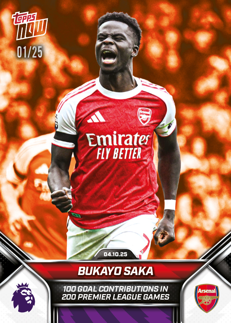 Bukayo Saka - 2025-26 Premier League Topps NOW - Card 31 - PR: 1025 - Image 5